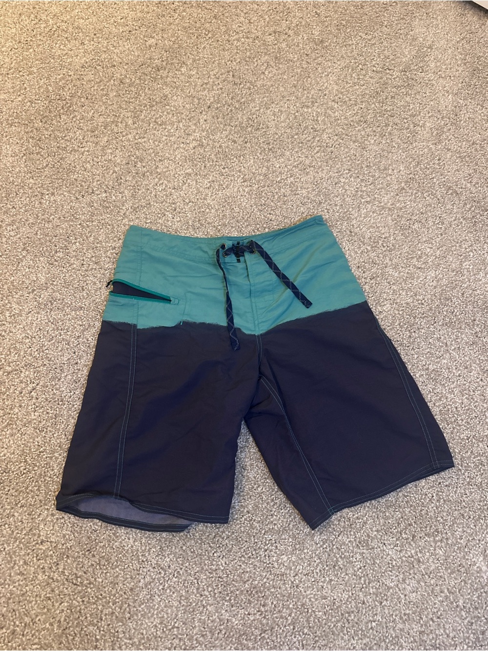 Patagonia Two-Tone Teal and Navy Athletic Shorts